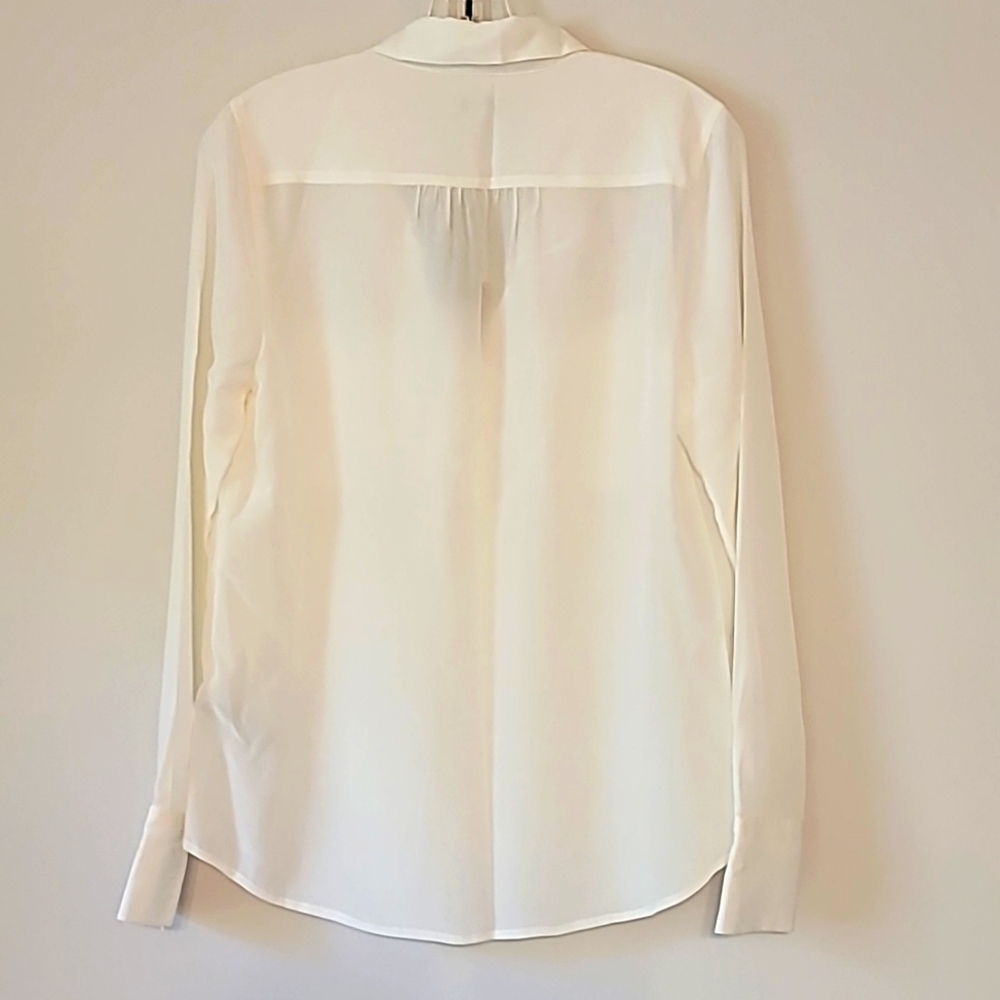 NWT 100% Silk J.Crew Women's Classic Ivory Blythe Blouse, Size 6 - Picture 8 of 11